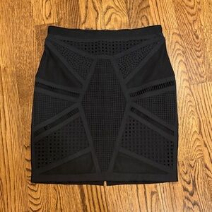 Elie Tahari Elegant Black Geometric Skirt